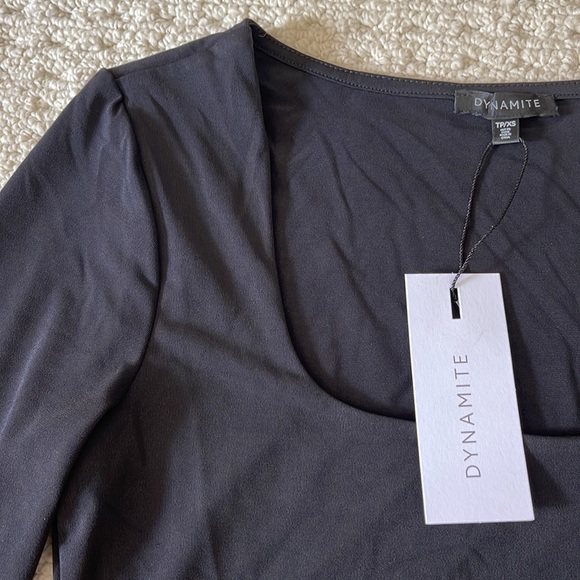 Dynamite NWT Maren Sculpt Long Sleeve Square Neck Bodysuit Size XS NEW - Picture 5 of 15